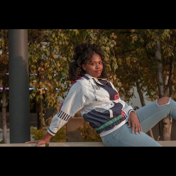 Vtg IZZI SPIRIT Logo Full Zip Windbreaker Color - Picture 1 of 9